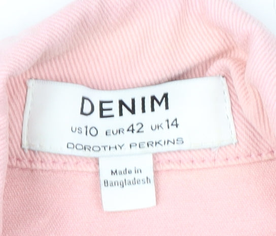 Dorothy Perkins Women's Pink Cotton Denim Jacket UK 14