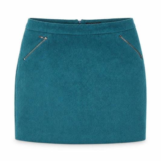 George Women's Teal Wool Blend Short Zip Pencil Skirt Size 16