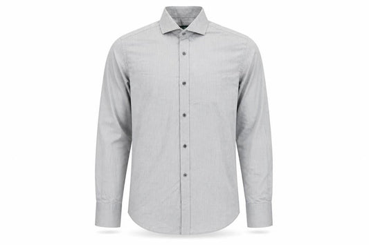 Racing Green Men's Grey 16 Regular Fit Cotton Long Sleeve Formal Shirt