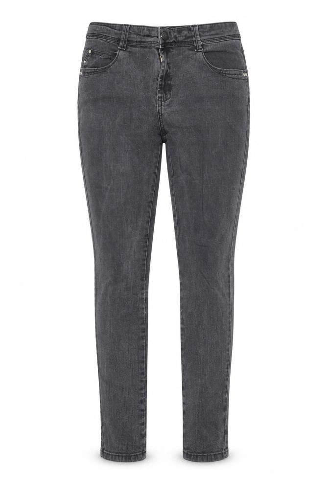 Front view of Denim Co Women Grey Skinny Jeans, size 14, Stretch Denim