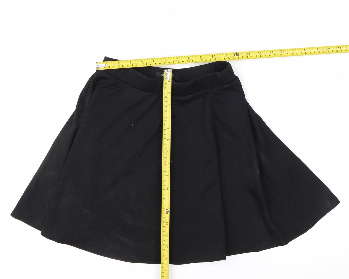 New Look Women Black A-Line Short Skirt Size 10 Polyester Blend
