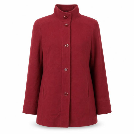 Marks and Spencer Women Red Wool Blend Mid-Length Button Coat Size 14