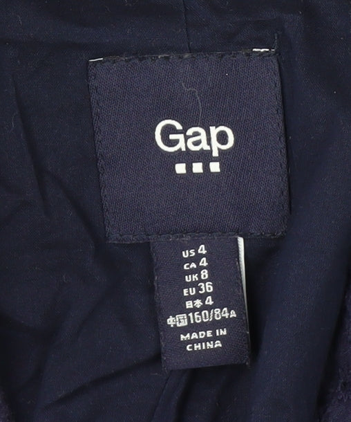 Gap Women's Blue Cotton Lace Blazer UK 8 Classic Notch Lapel Jacket