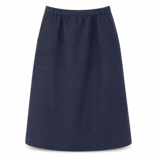 Anderson-Little Women's Blue Wool Blend A-Line Midi Skirt Size 12