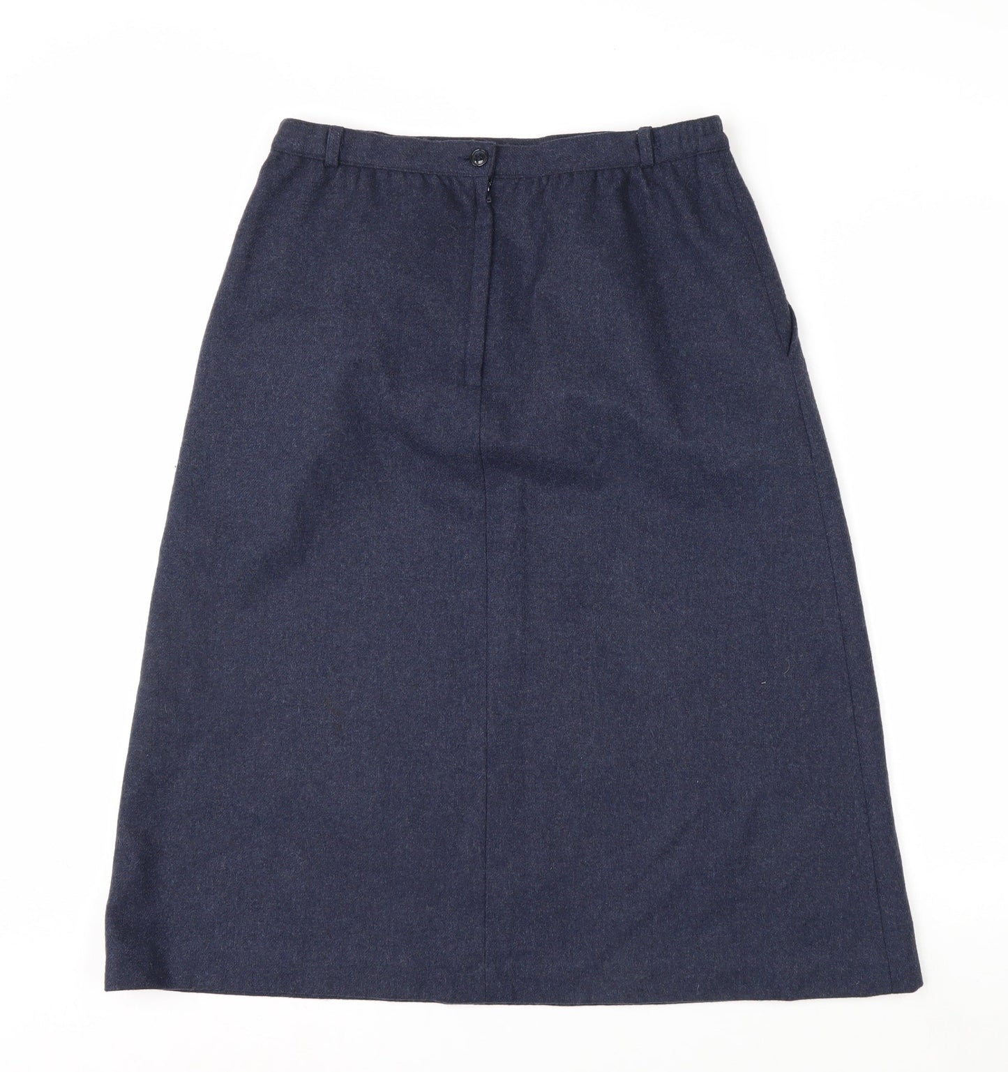 Anderson-Little Women's Blue Wool Blend A-Line Midi Skirt Size 12