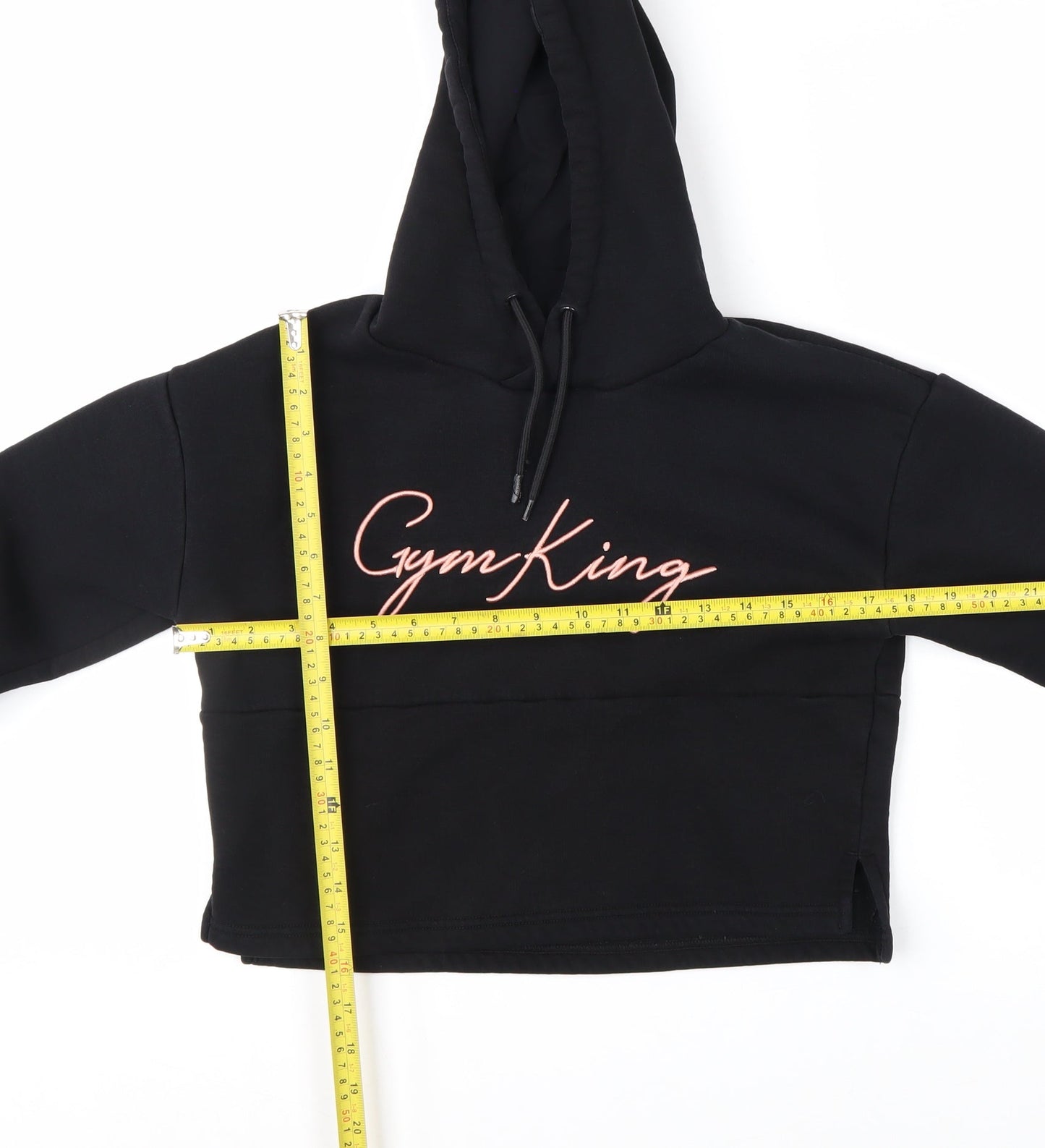 Gym King Womens Black Size 8 Cropped Pullover Hoodie