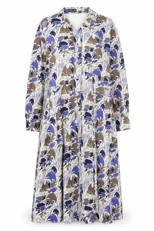Khanitha Women’s Multicoloured Long Cotton Belted Overcoat Size 12