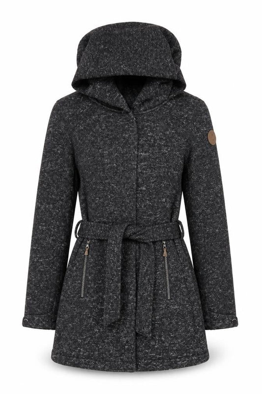 Killtec Women’s Grey Hooded Belted Parka Coat Size 14