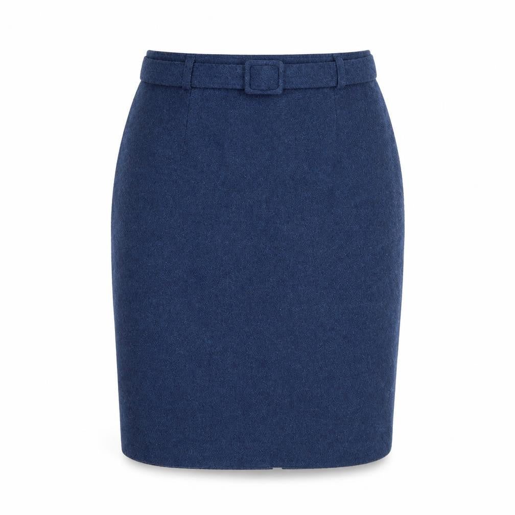 San Francisco Collection Women's Blue Wool Blend Knee Length Pencil Skirt Size 8