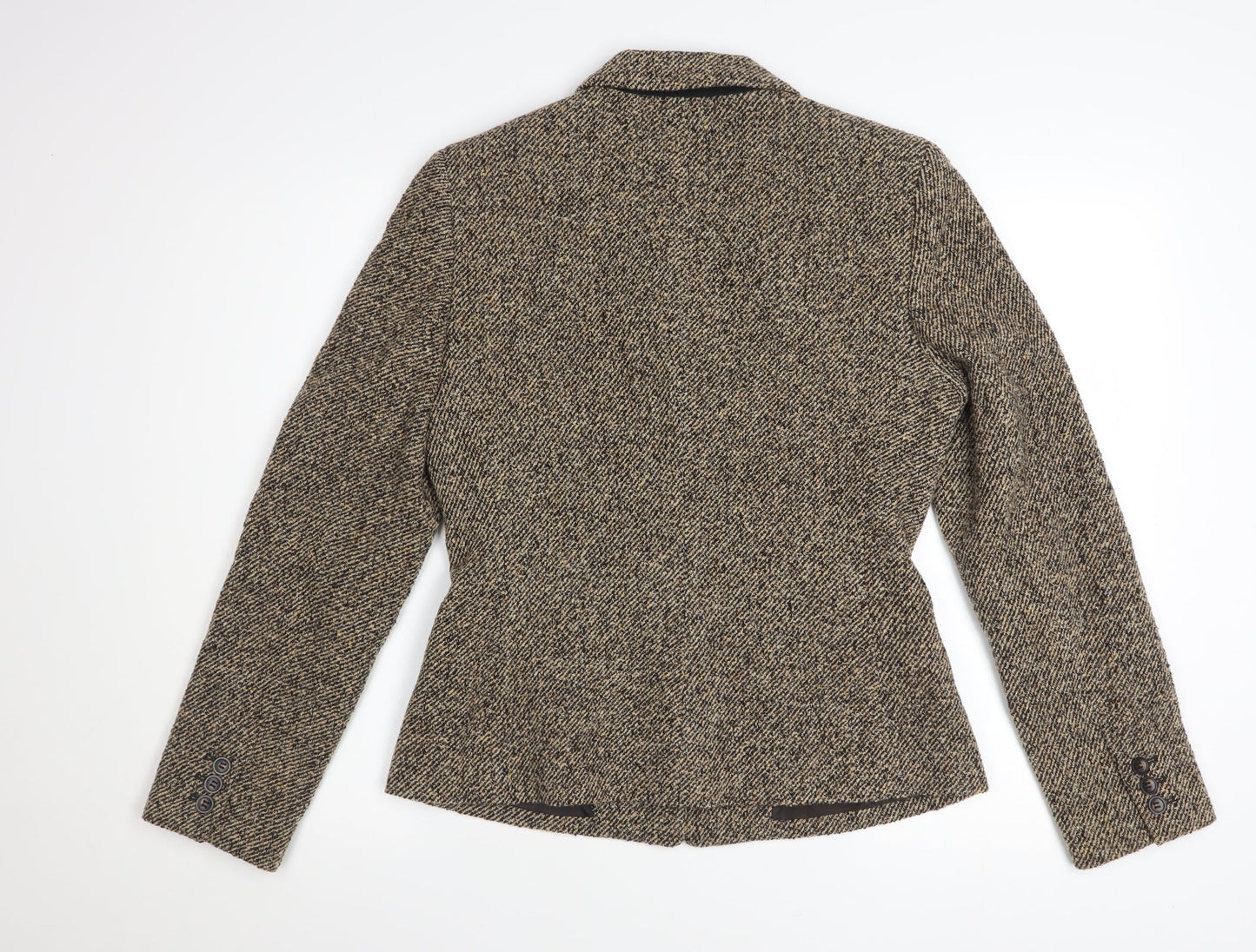 Ann Taylor Womens Beige Wool Blend Blazer Jacket Size 10 Classic Fit