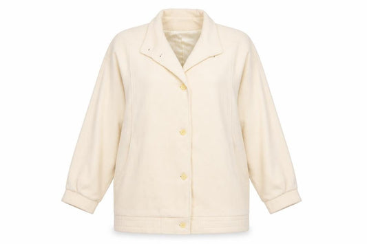 Ferncroft Women Ivory Wool Blend Coat Size 10 Vintage Classic Overcoat