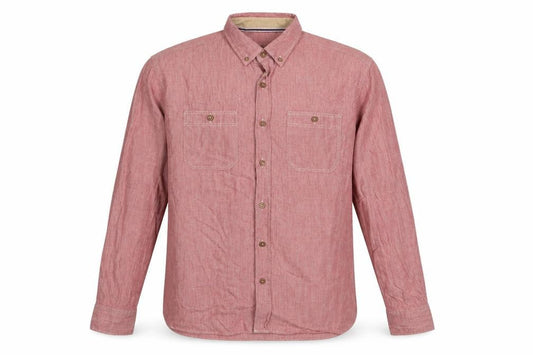 Marks & Spencer Men’s Red Long Sleeve Button-Down Cotton Shirt XL