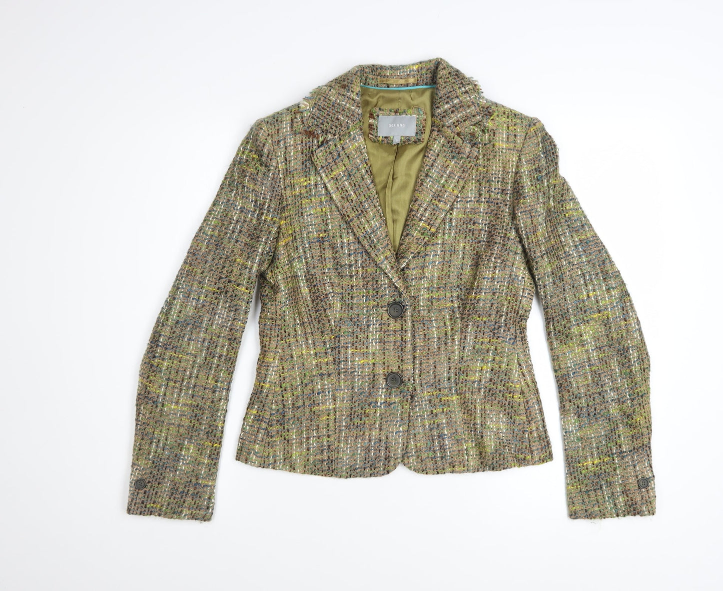 Marks and Spencer Per Una Women's Multicoloured Tweed Blazer Size 8