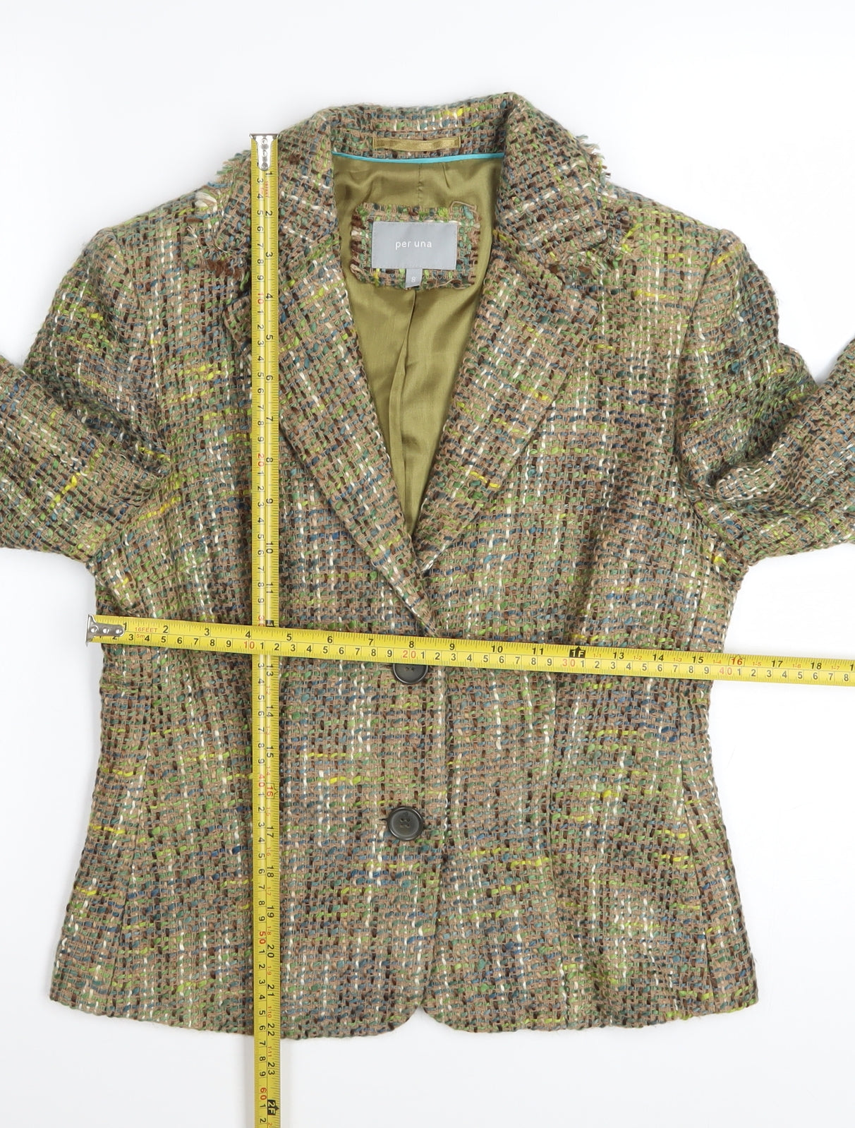 Marks and Spencer Per Una Women's Multicoloured Tweed Blazer Size 8