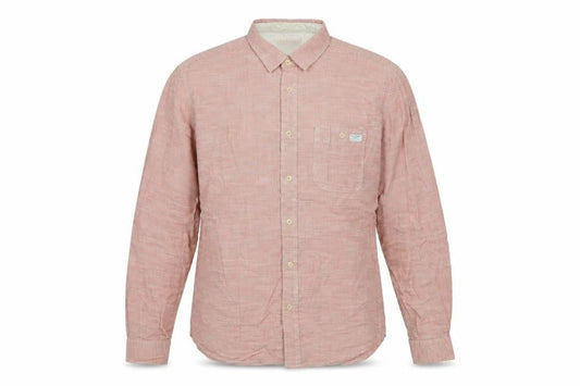 Marks & Spencer Men’s Red Check Cotton Long Sleeve Button-Up Shirt XL