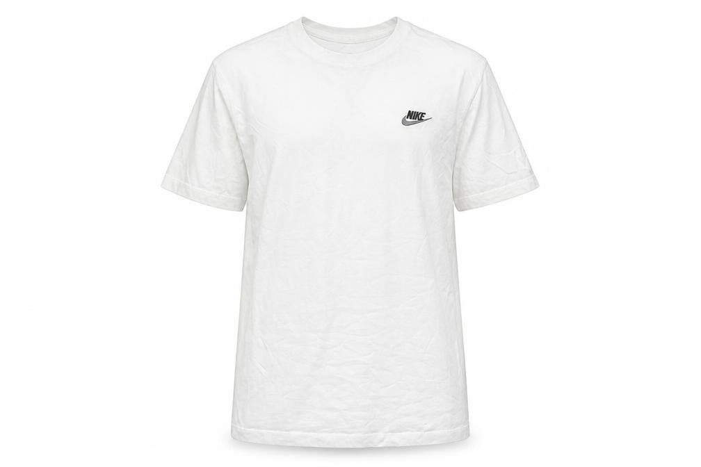 Nike Men's White Cotton Crew Neck Short Sleeve T-Shirt M