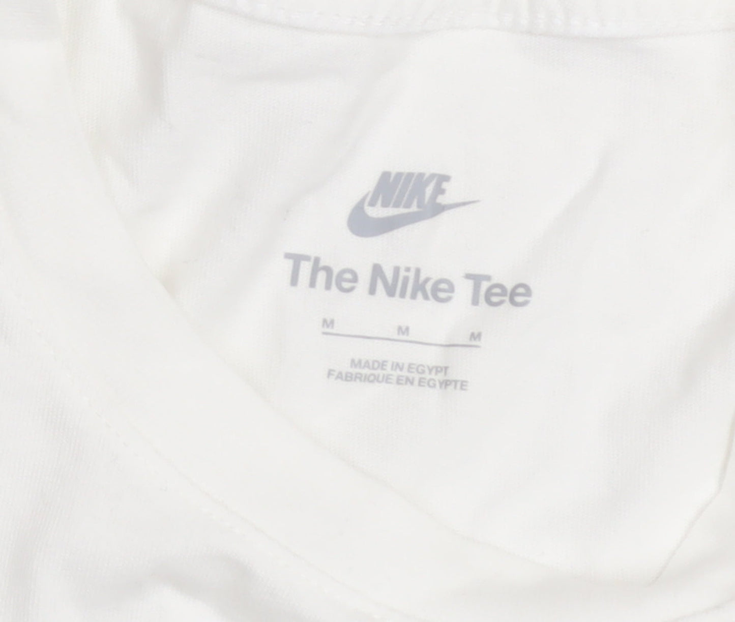 Nike Men's White Cotton Crew Neck Short Sleeve T-Shirt M