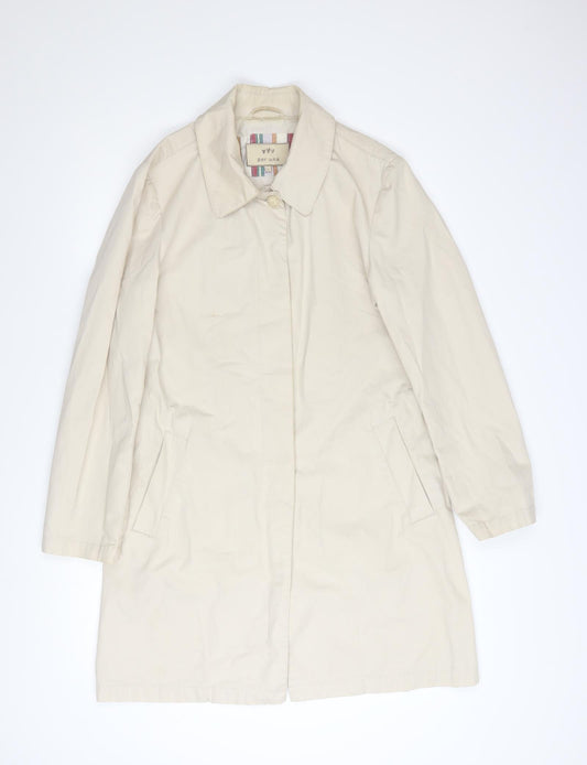 Marks and Spencer Per Una Women's Beige Small Mid-Length Trench Coat