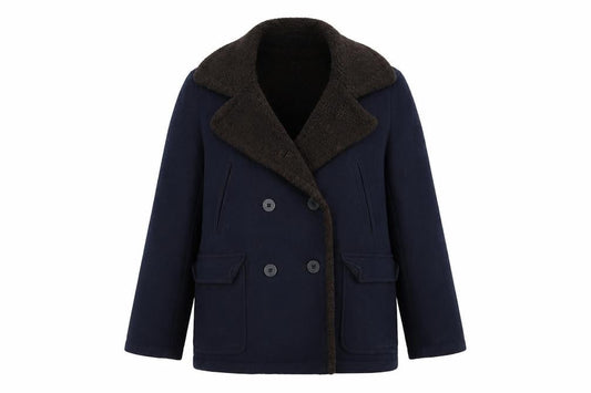 American Eagle Mens Blue Wool Pea Coat Size L Classic Winter Jacket