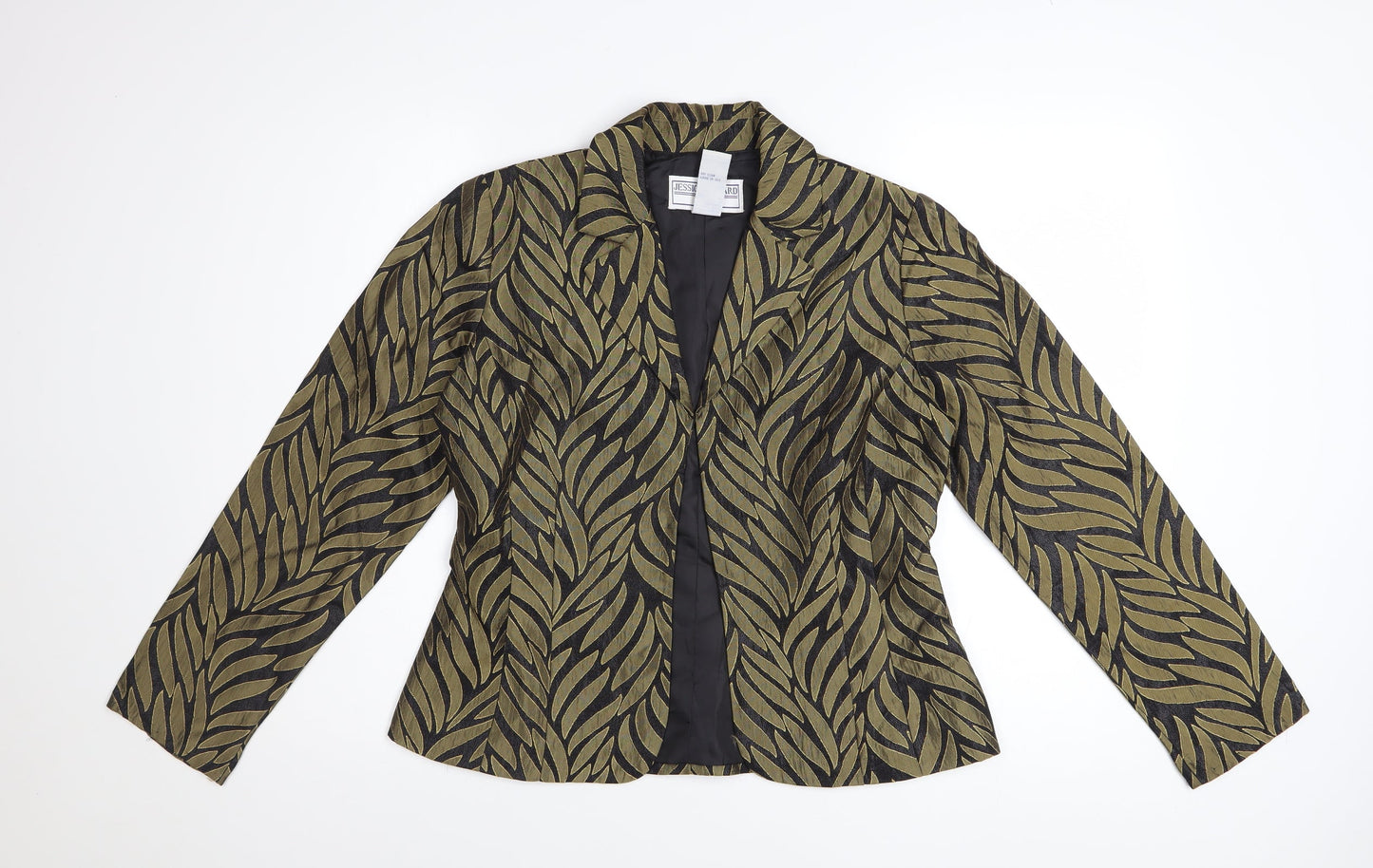 Jessica Howard Petite Green Leaf Pattern Blazer Women's Size 10