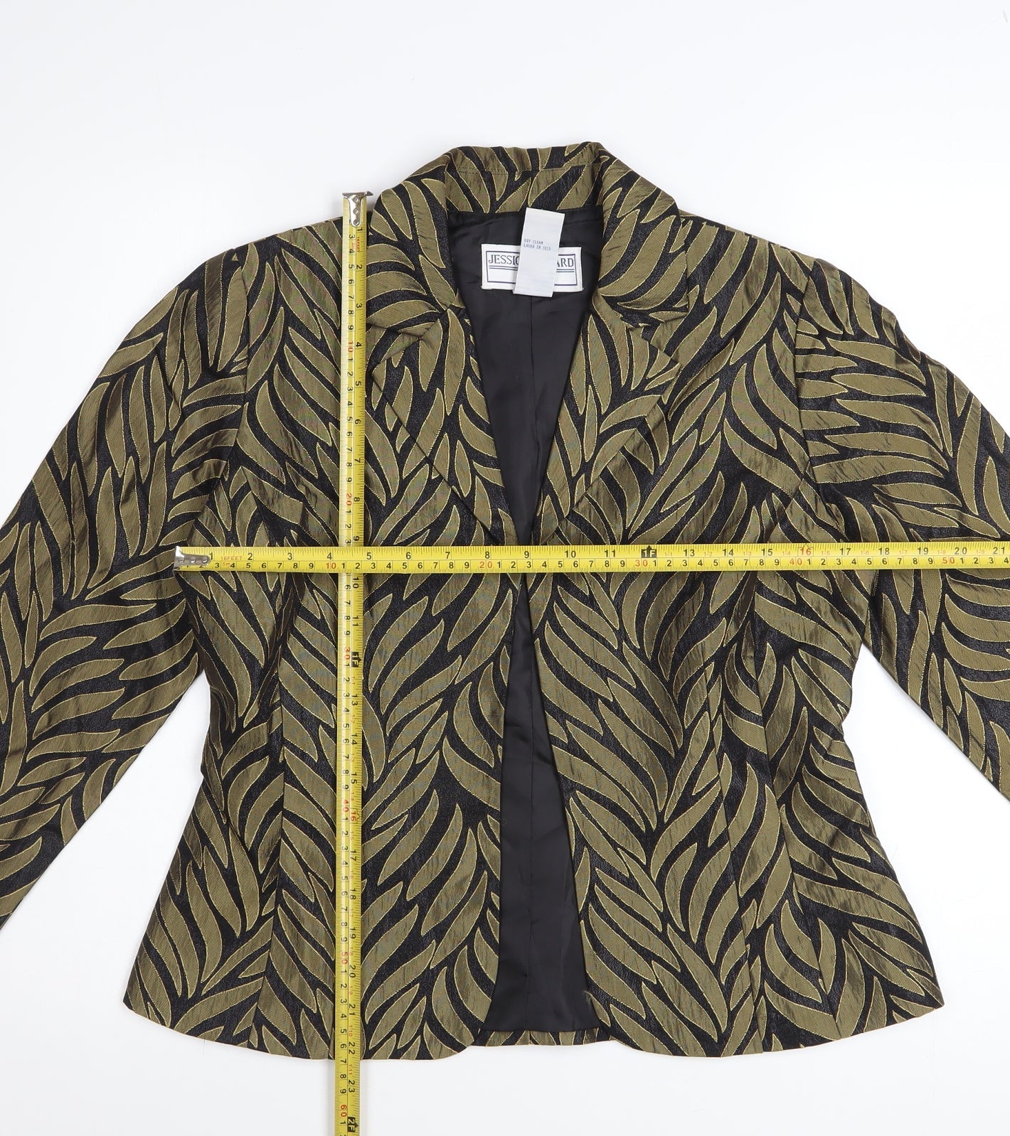 Jessica Howard Petite Green Leaf Pattern Blazer Women's Size 10