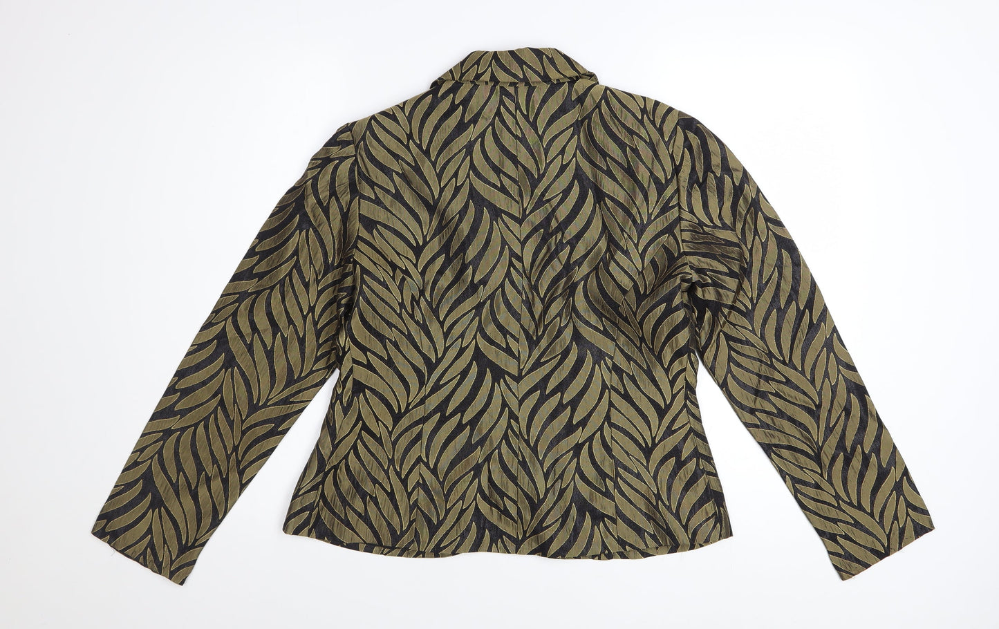 Jessica Howard Petite Green Leaf Pattern Blazer Women's Size 10