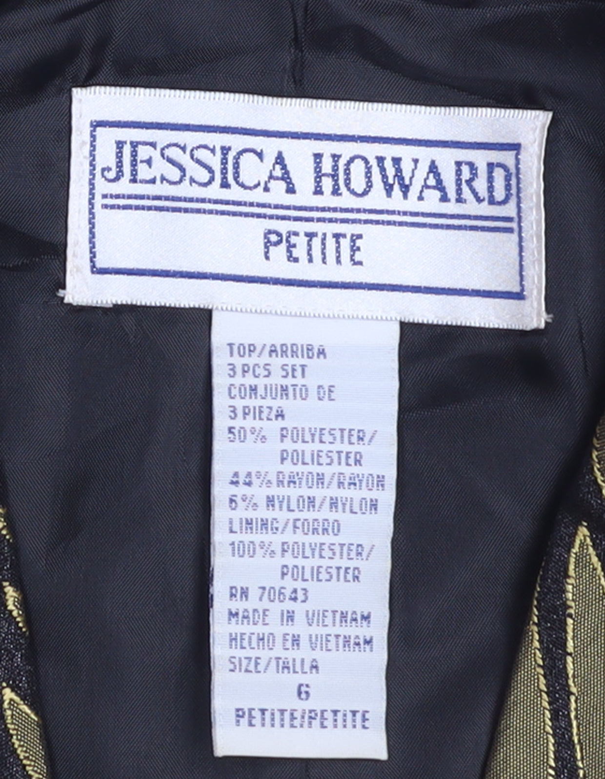 Jessica Howard Petite Green Leaf Pattern Blazer Women's Size 10