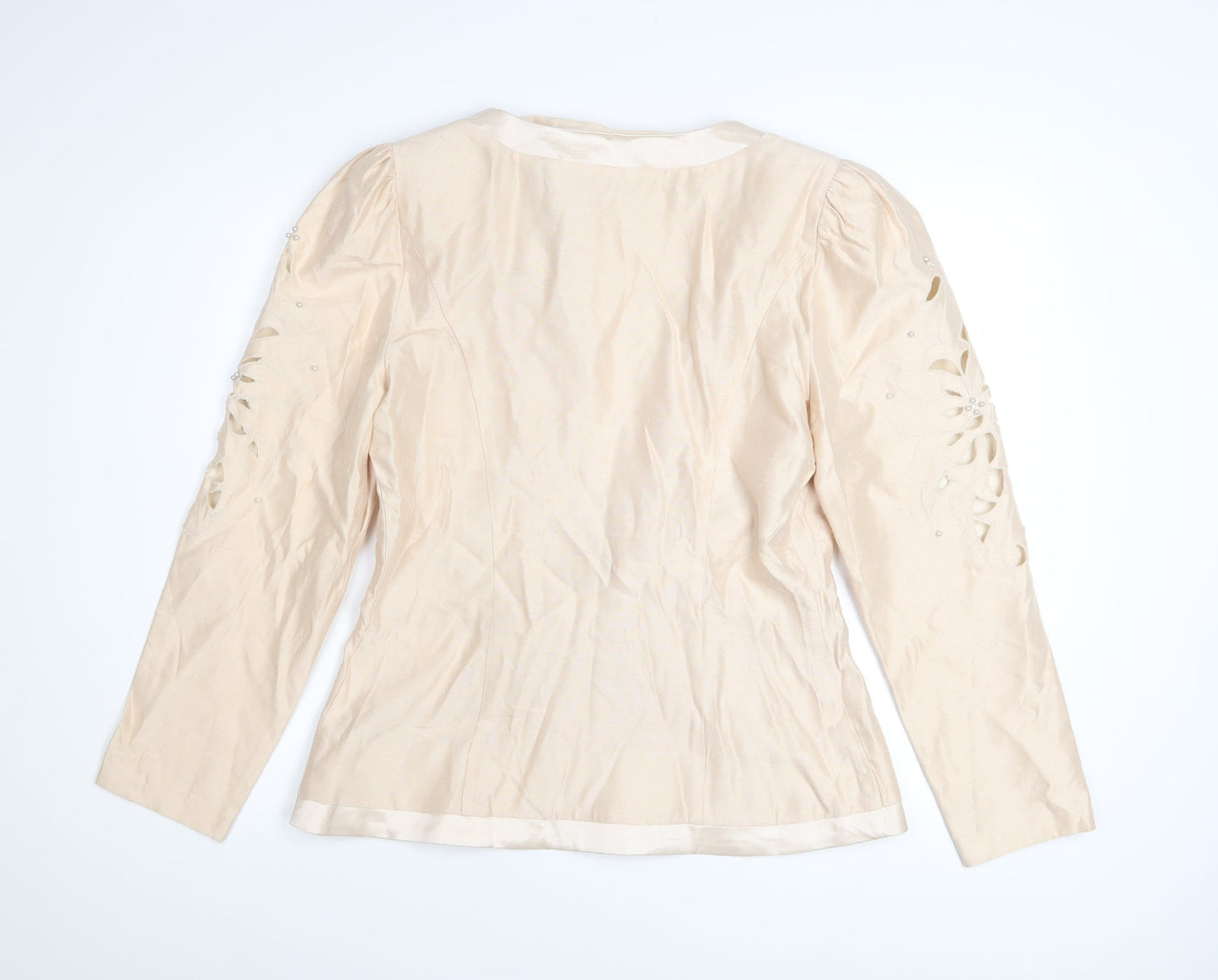 Cachet by Bari Protas Women’s Beige Formal Bow Blazer Size 12