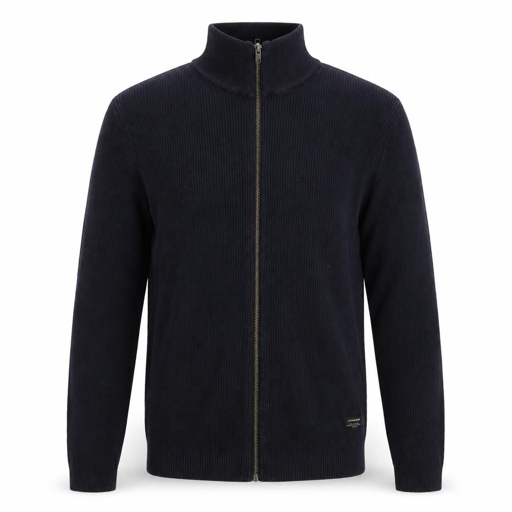 Jack & Jones Men's Blue Full Zip Cotton Jumper XL