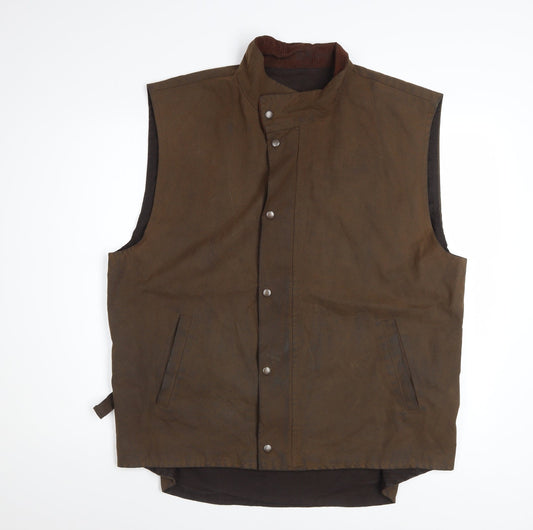Sydney Oilskin Men Brown XL Waxed Cotton Bodywarmer Waistcoat