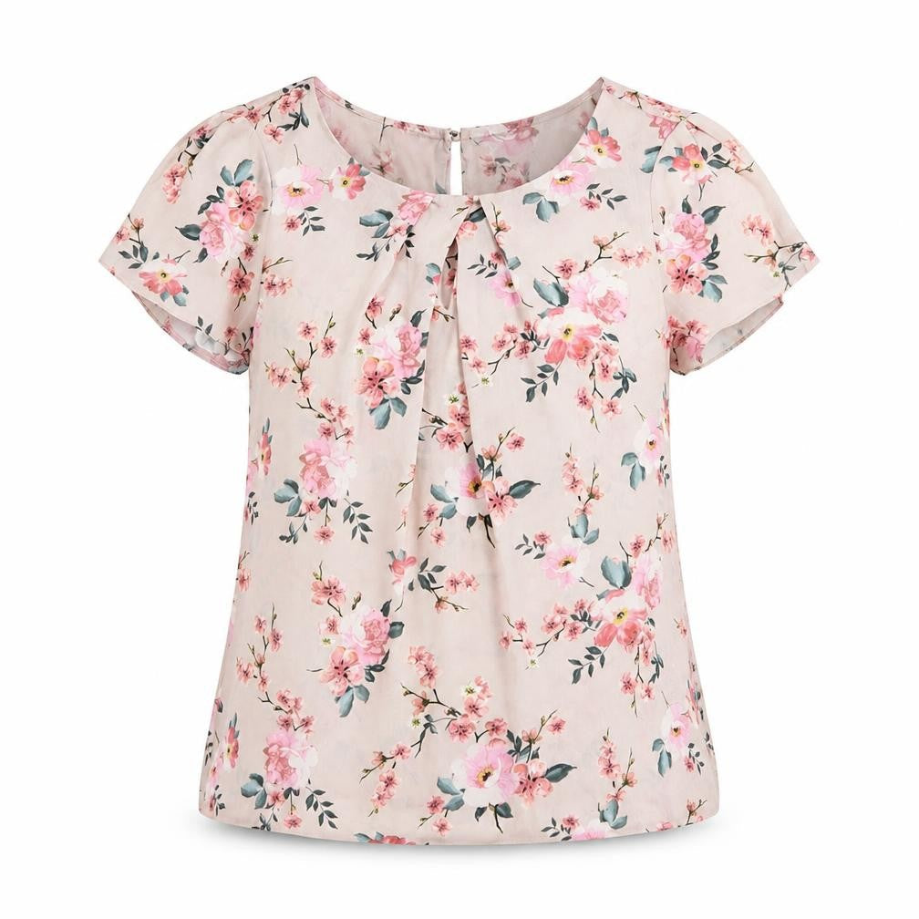 Dorothy Perkins Womens Beige Floral Bow Blouse Size 8