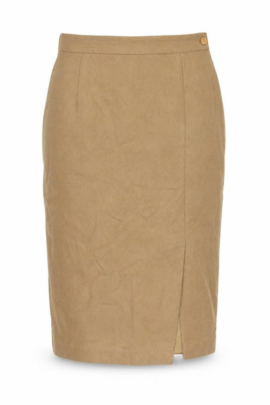 SK & Company Women Beige Wool Blend Midi Pencil Skirt Size 10