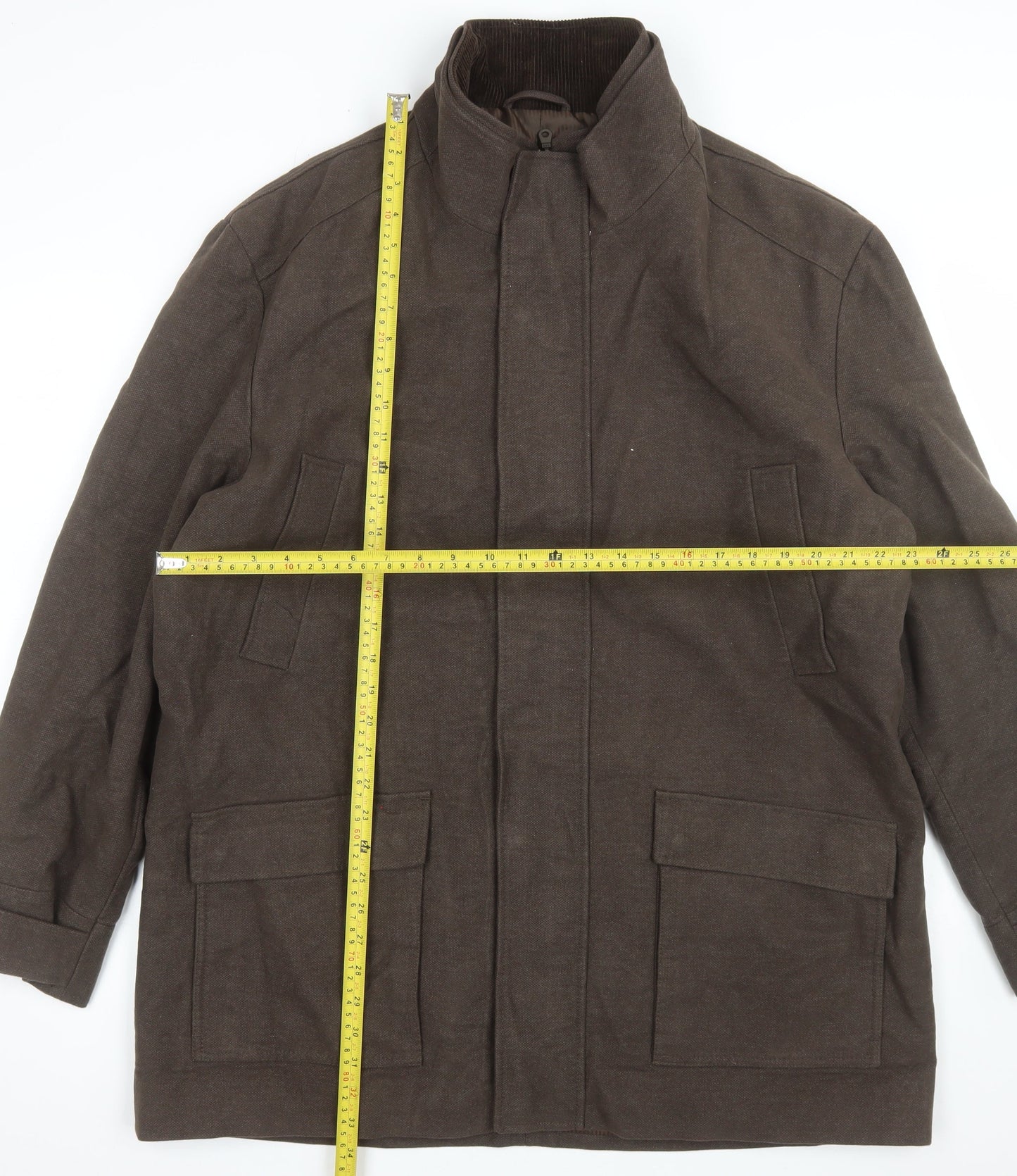 Thomas Nash Men's Brown 2XL Cotton Overcoat Jacket