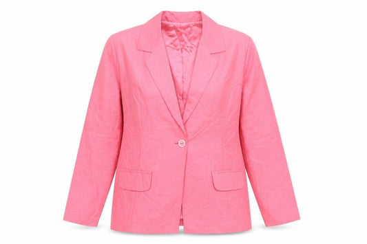 Blair Women's Pink Polyester Blazer Size 10 Lined Single-Breasted