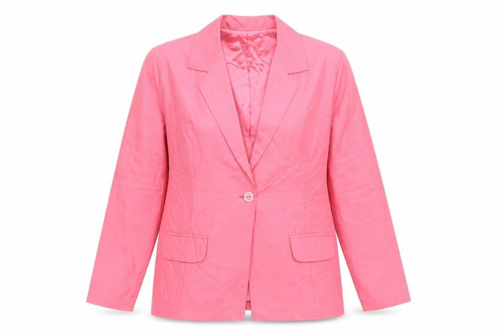 Blair Women's Pink Polyester Blazer Size 10 Lined Single-Breasted