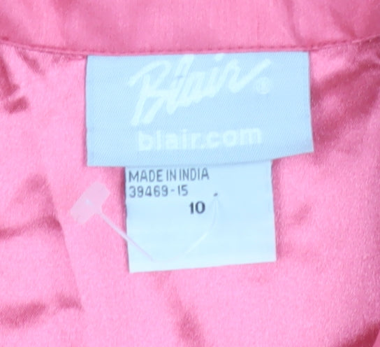 Blair Women's Pink Polyester Blazer Size 10 Lined Single-Breasted