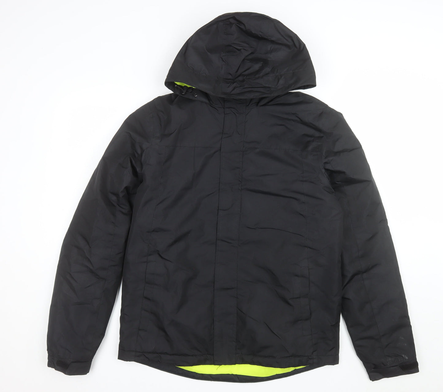 Crivit Men's Black Hooded Puffer Jacket Size 38 Regular Outdoor