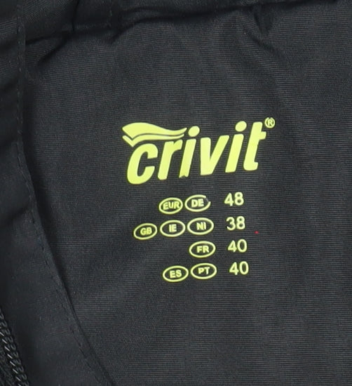 Crivit Men's Black Hooded Puffer Jacket Size 38 Regular Outdoor