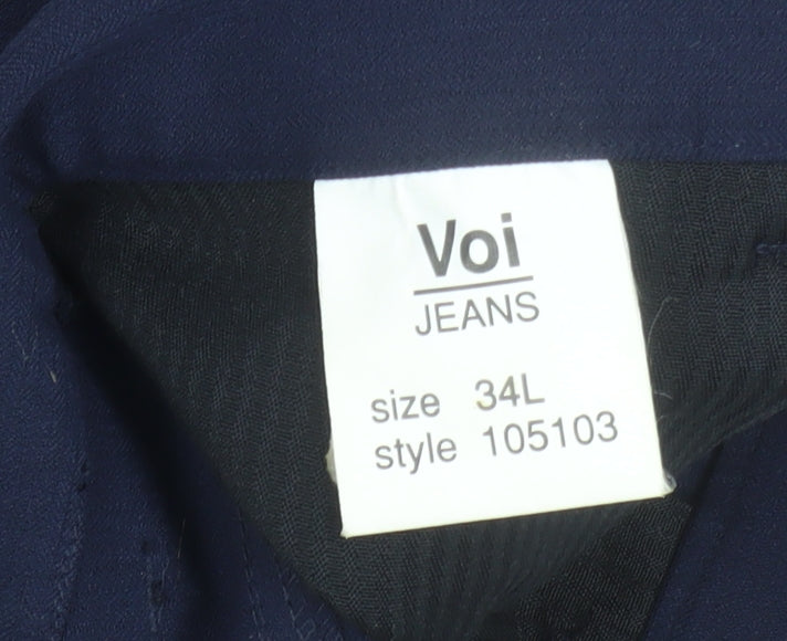 Voi Jeans Men's Blue Slim Fit Chino Trousers 34L