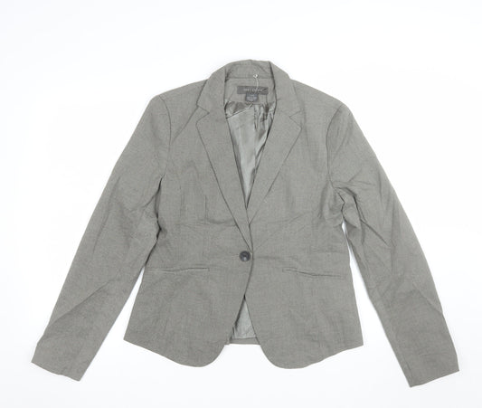 Suzy Shier Women's Grey Houndstooth Tailored Blazer Size 14