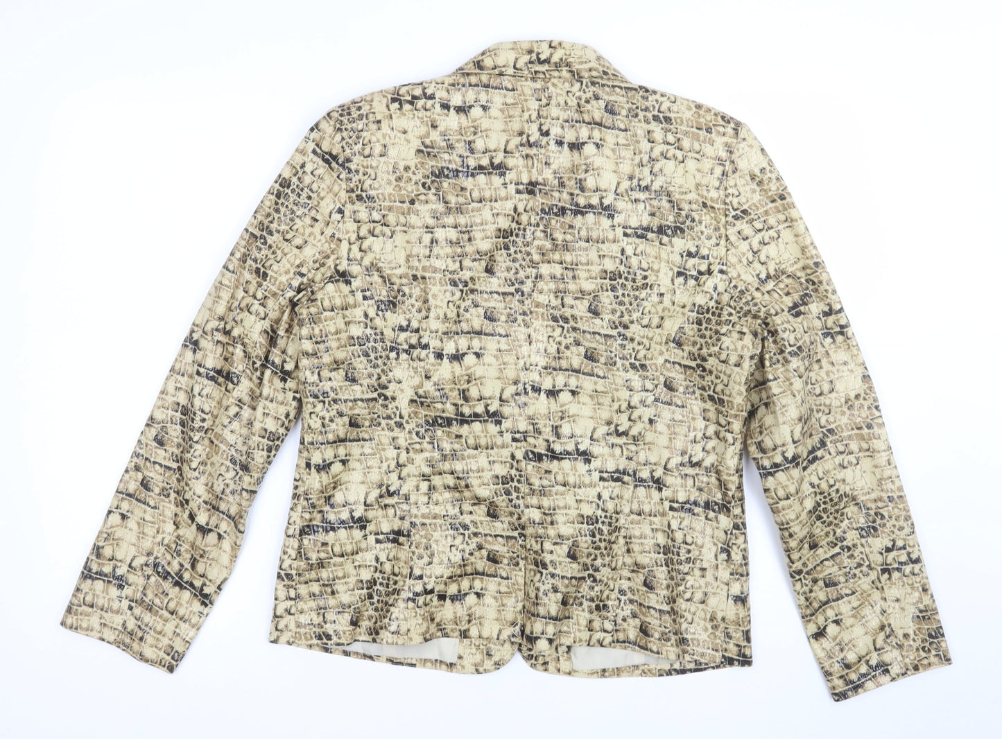Norton McNaughton Women's Beige Animal Print Polyester Blazer Size 8