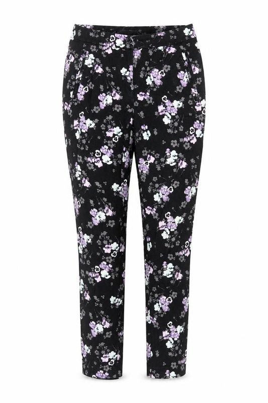 Red Herring Womens Black Floral Slim Fit Stretch Trousers Size 10