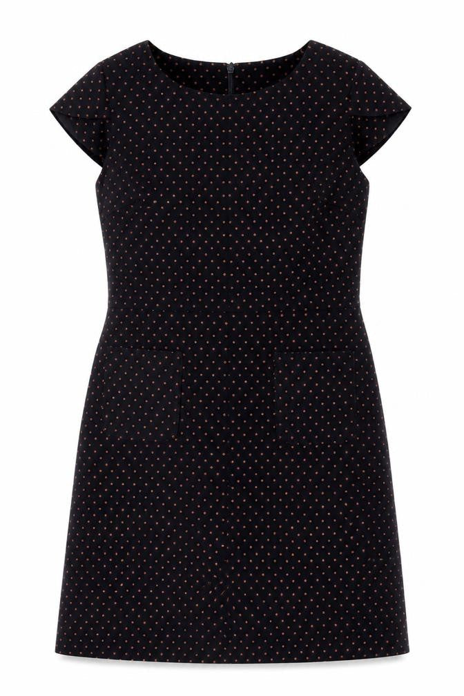 Next Women's Black Polka Dot Shift Dress Size 10 Short Sleeve