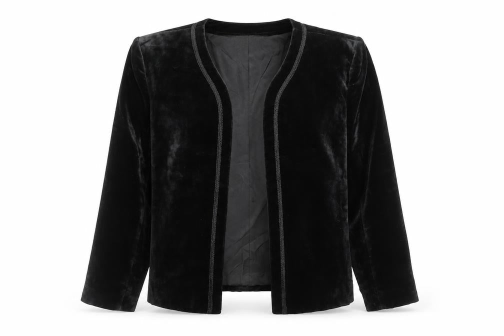 Bay Women's Black Cotton Velvet Jacket Size 14