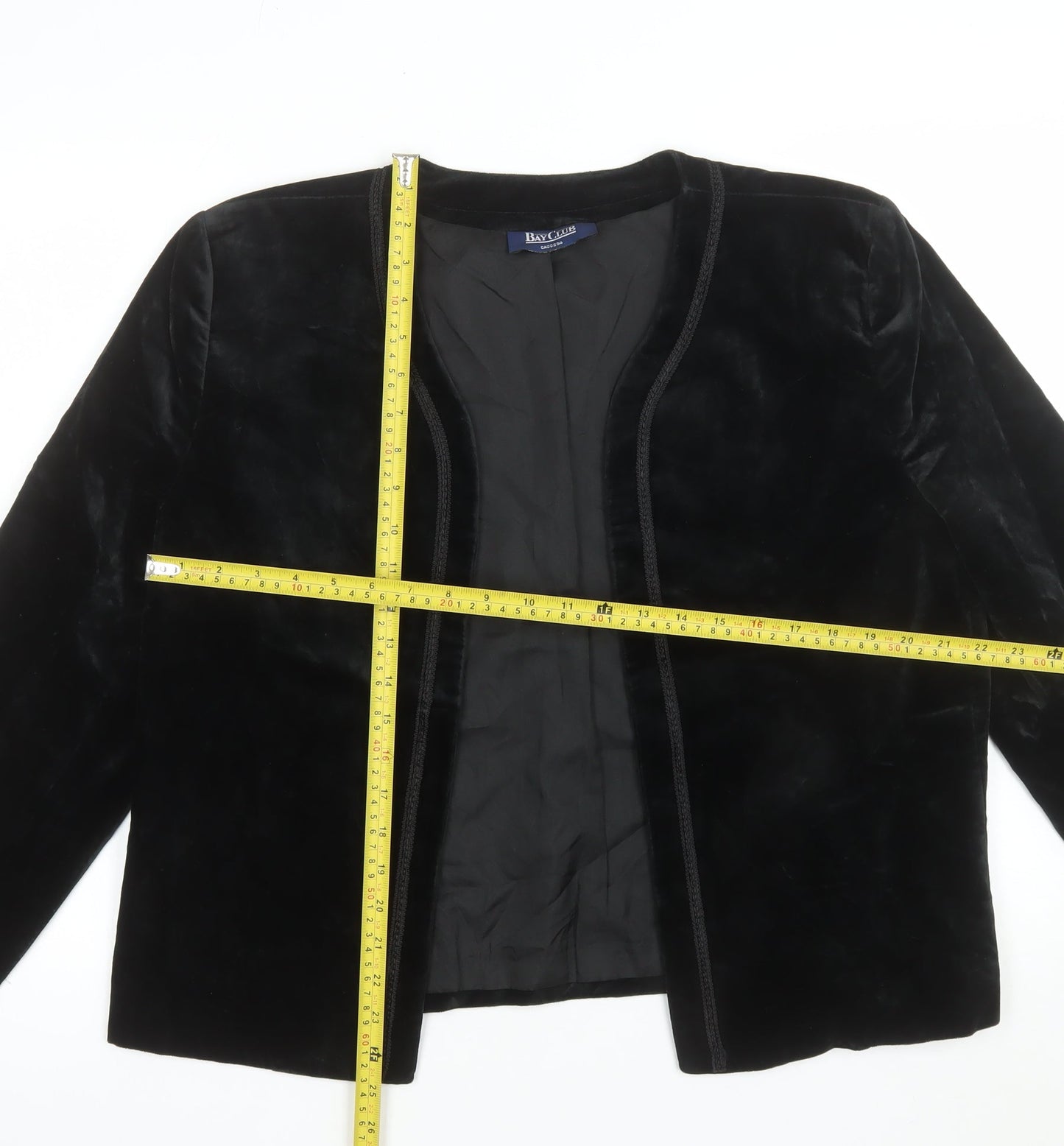 Bay Club Women's Black Cotton Velvet Jacket Size 14