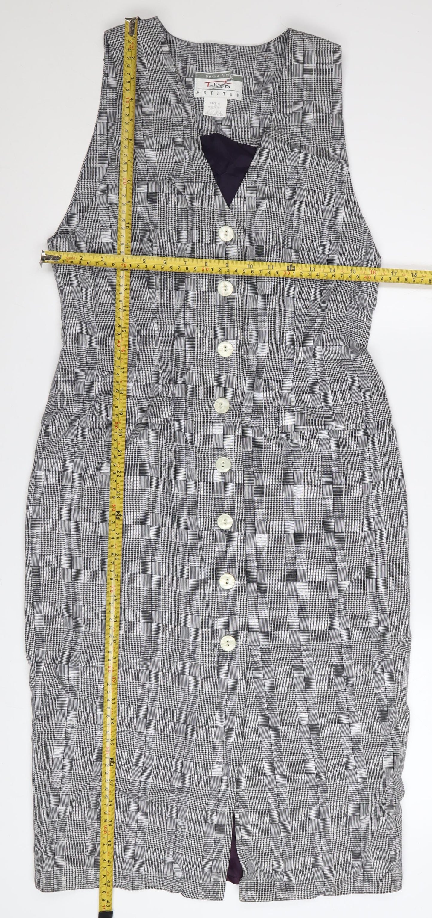 Talbots Petites Grey Check Sheath Business Dress Size 6