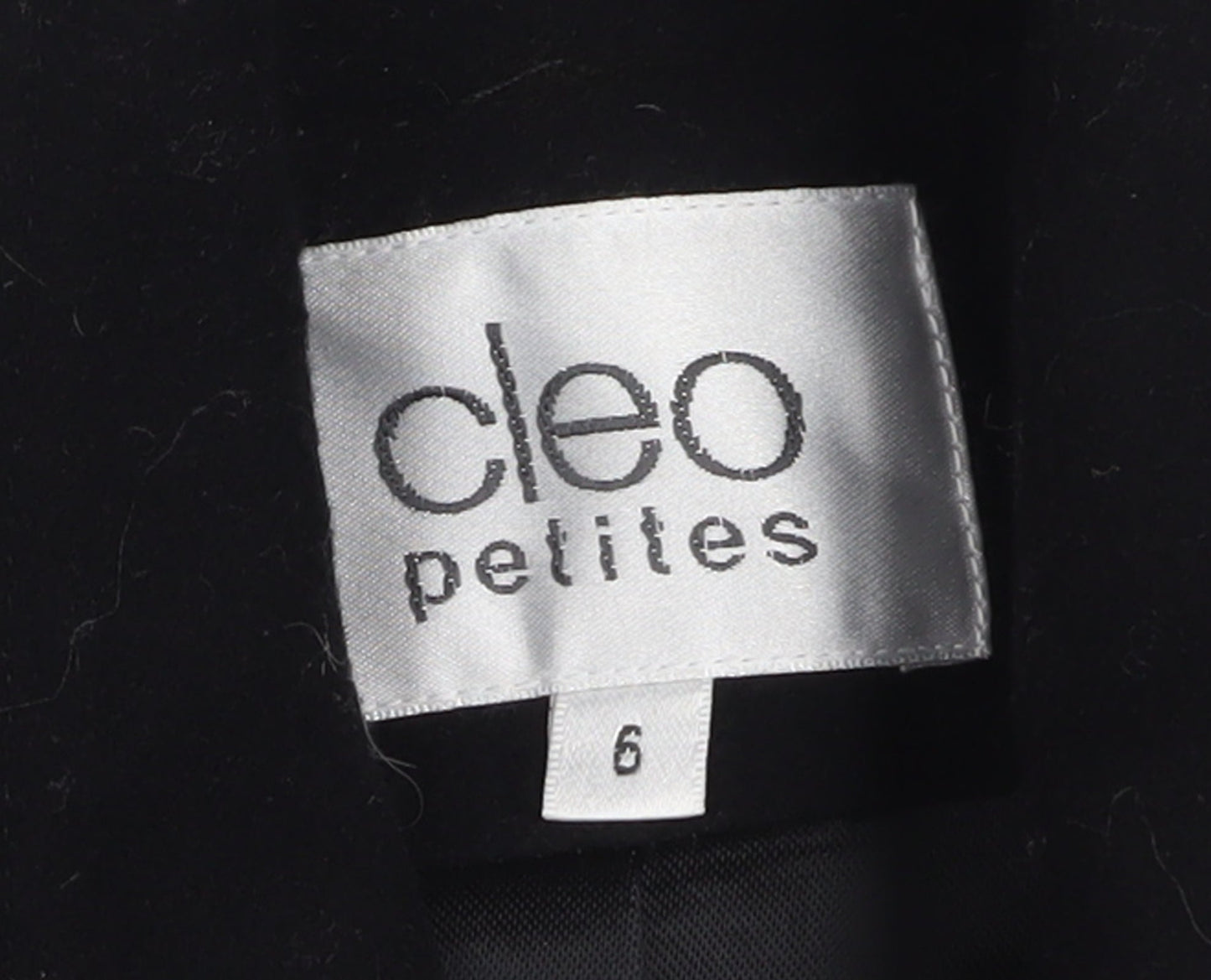 Cleo Petites Women’s Black Wool Blend Mid-Length Coat Size 6