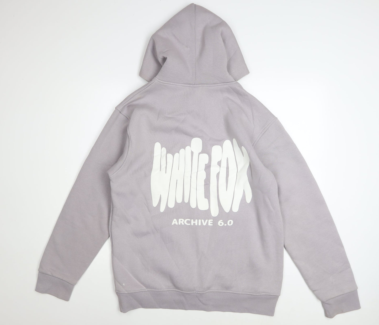 White Fox Women’s Grey Pullover Hoodie XL Cotton Logo Print