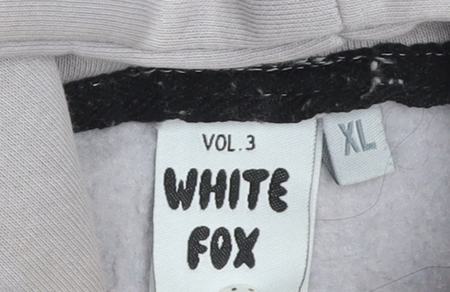 White Fox Women’s Grey Pullover Hoodie XL Cotton Logo Print
