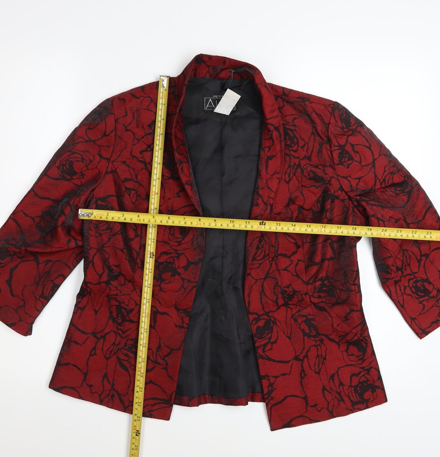 Alex Evenings Petite Red Floral Blazer Jacket Women’s M Chic Formal
